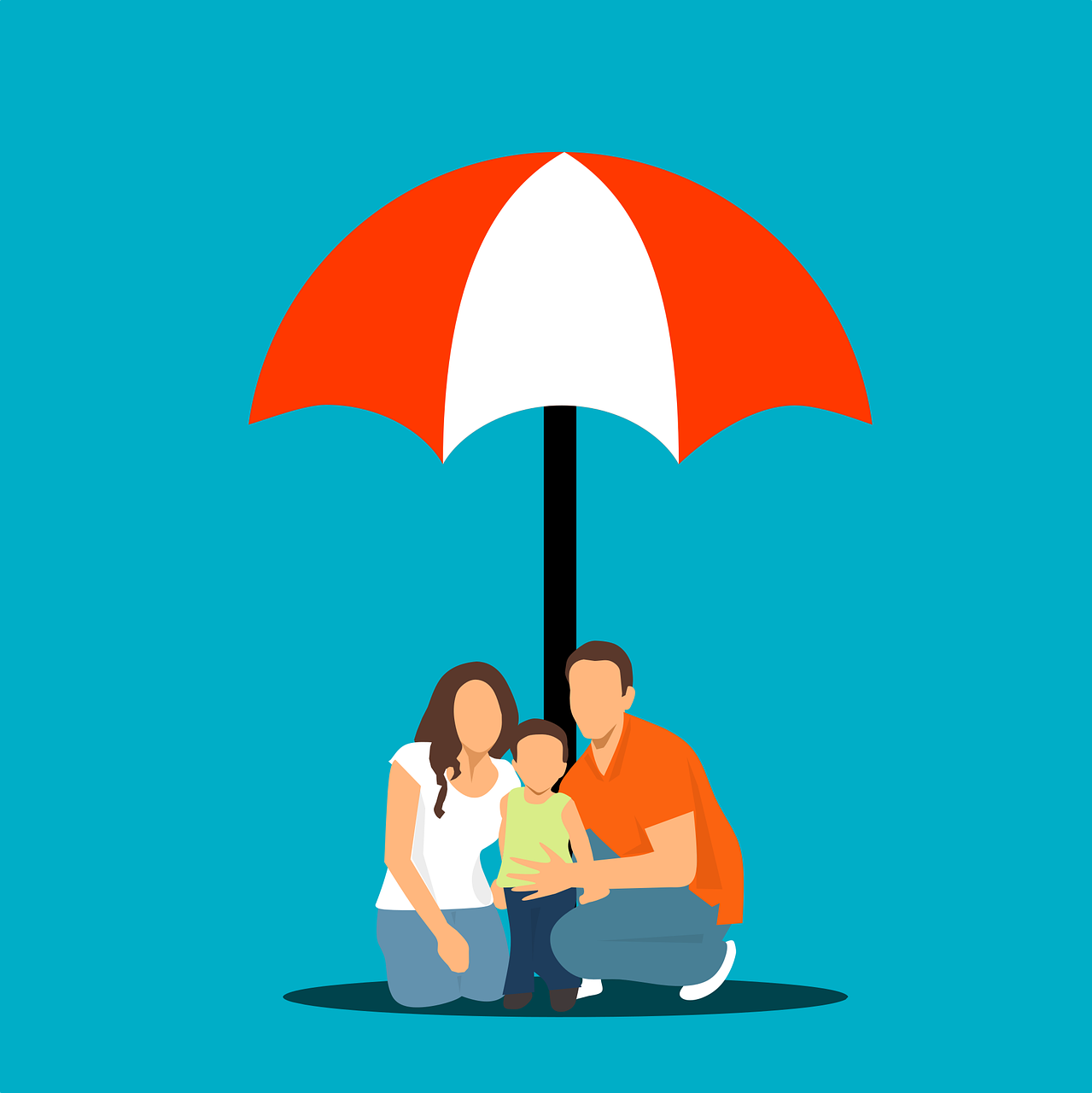 Family protected with life insurance