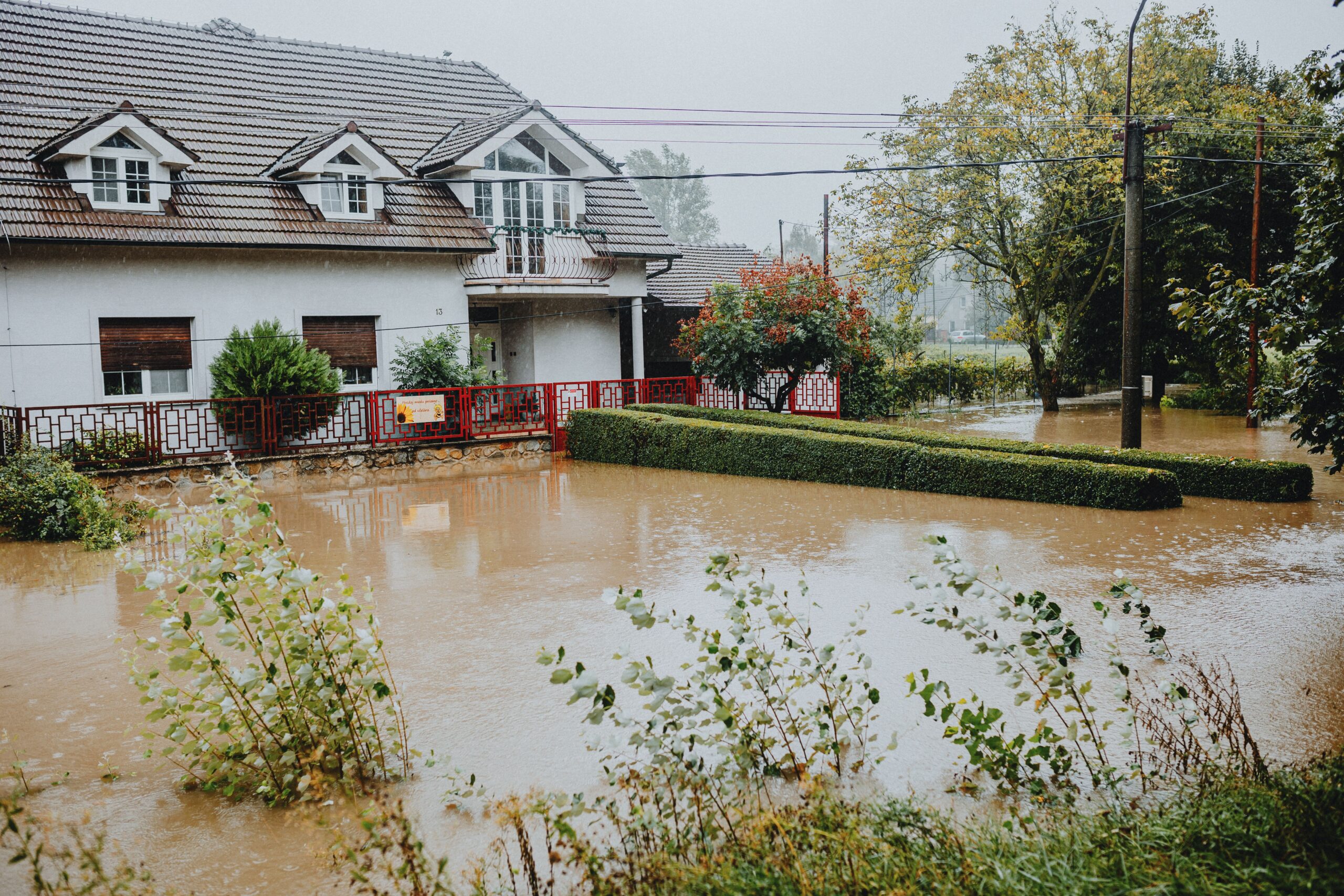 flooded family home